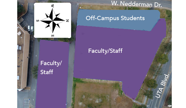 Faculty and Staff parking in Lot 34
