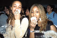 students eating cotton candy