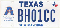 UT Arlington license plate